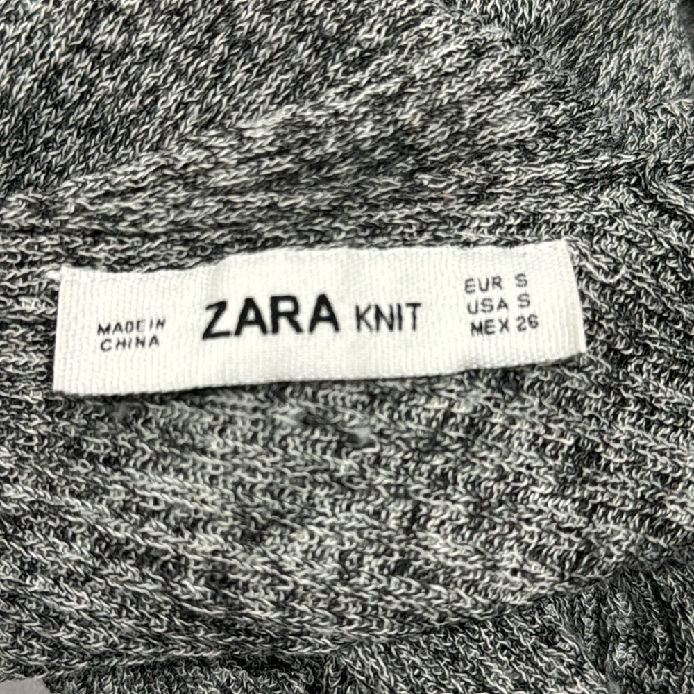 Zara Knit Marled Gray Asymmetrical open back top Small - Picture 5 of 5